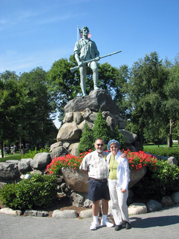 At the Minuteman statues in Lexington.